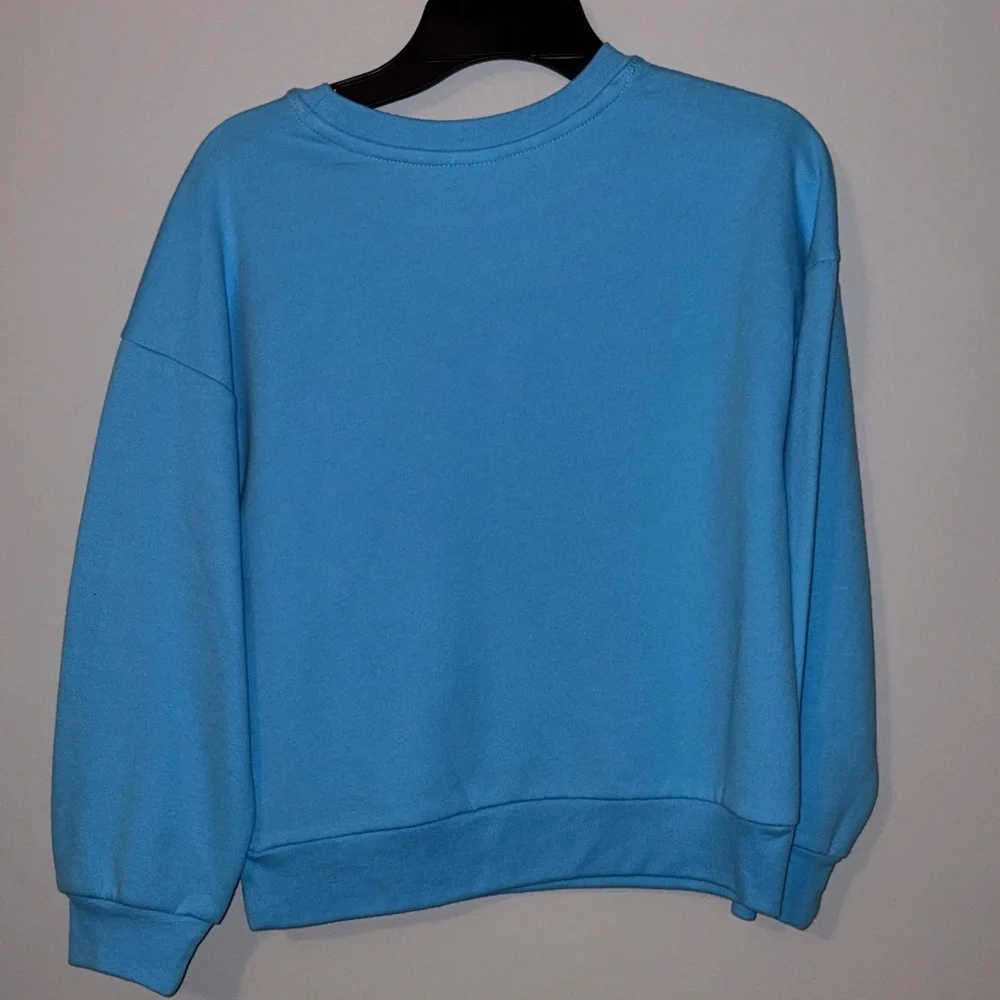 Super Mario Kids' Sky Blue Graphic Crewneck Sweatshirt youth M